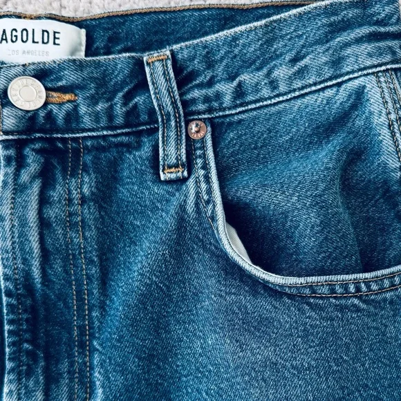 Agolde Magda Loose Fit Carpenter Jeans Dark Blue Wash Size 27 - Picture 6 of 9